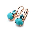 Earrings By Mariana Woman Precious Turquoise and Aquamarine Swarovski Crystals