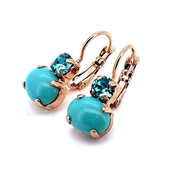 Earrings By Mariana Woman Precious Turquoise and Aquamarine Swarovski Crystals