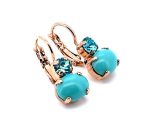Earrings By Mariana Woman Precious Turquoise and Aquamarine Swarovski Crystals - Image 2