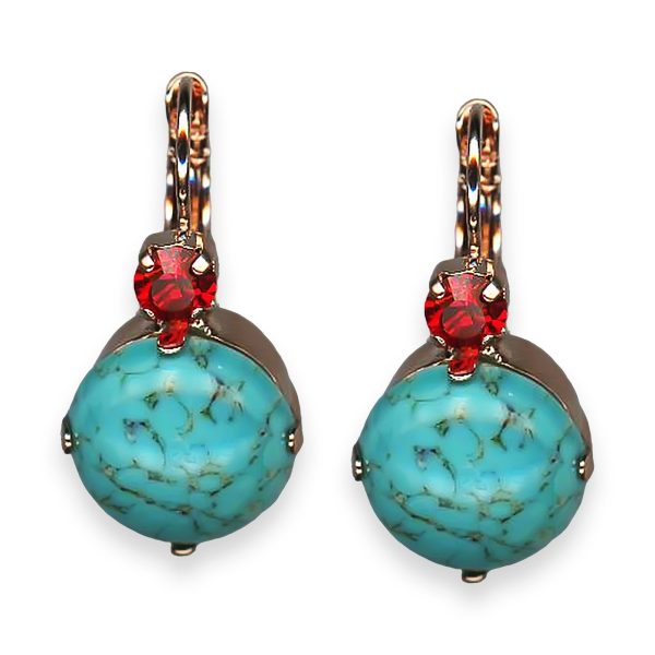 Earrings by Mariana Pretty Woman Coll. Beautiful Turquoise & Siam Austrian Crystals