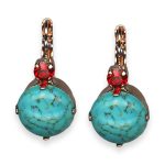 Earrings by Mariana Pretty Woman Coll. Beautiful Turquoise & Siam Austrian Crystals - Image 2