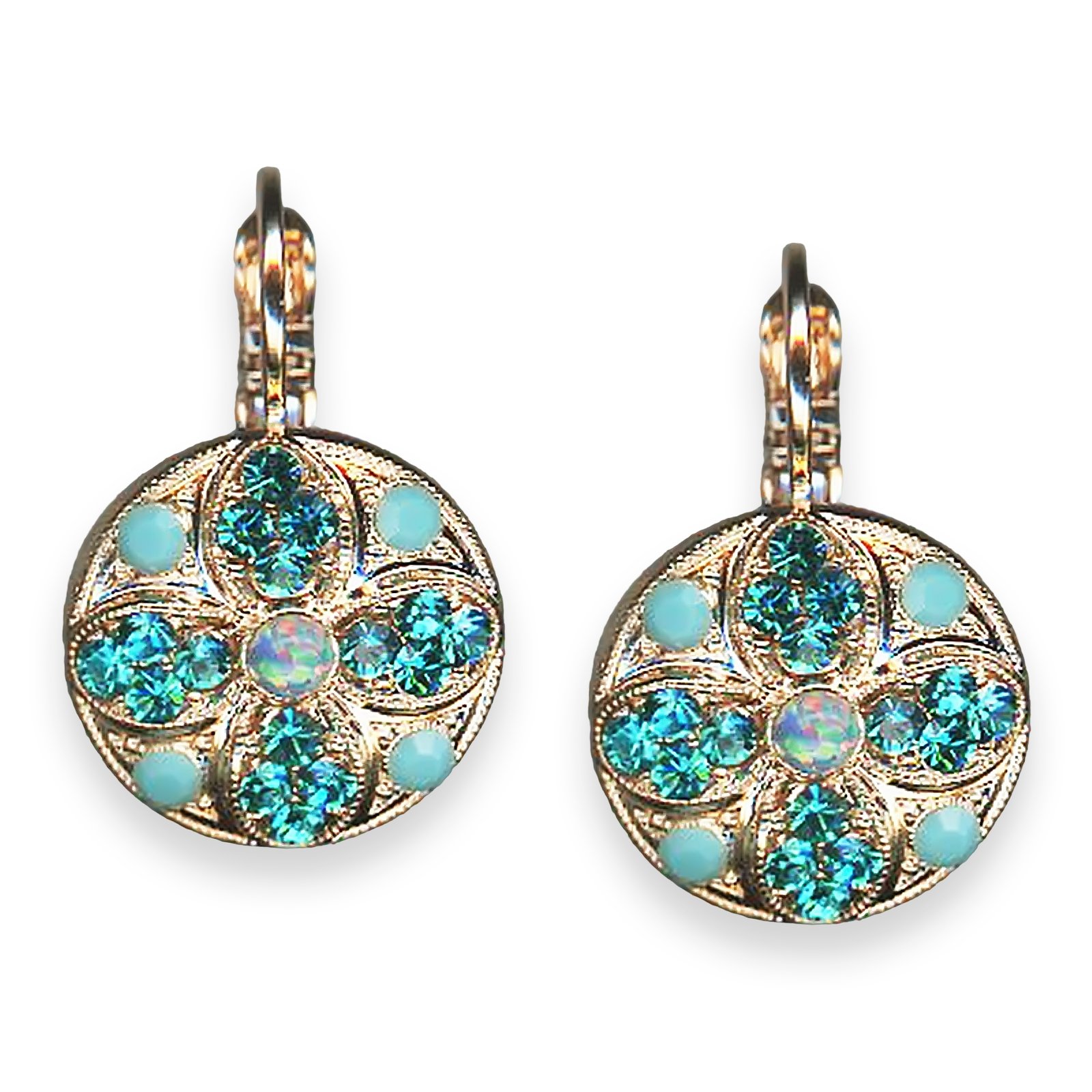 E-1506-2-1162-RG6 (1) Earrings by Mariana Addicted to Love Coll. Beautiful Turq & Blue Zircon Austrian Crystals - Image 1