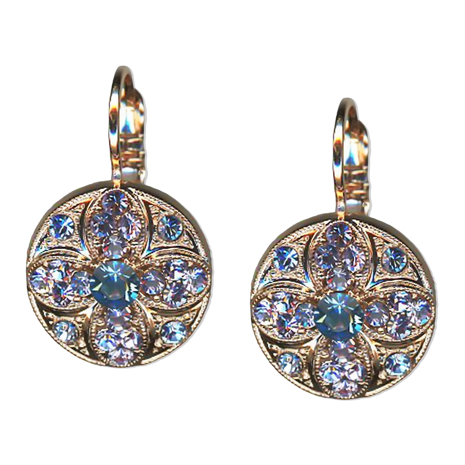 E-1506-2-1163-RG6 (1) Earrings by Mariana Electric Blue Coll. Precious Royal Purple & Aquamarine Austrian Crystals - Image 1
