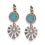 Earrings by Mariana Electric Blue Coll. Boho Chic Lt Caribbean Blue, Pearl, & Royal Purple Austrian Crystals - Image 2