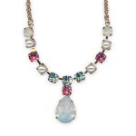 Necklace By Mariana Woman Elegant White Opal and Coated Pearl Swarovski Crystals - Image 2