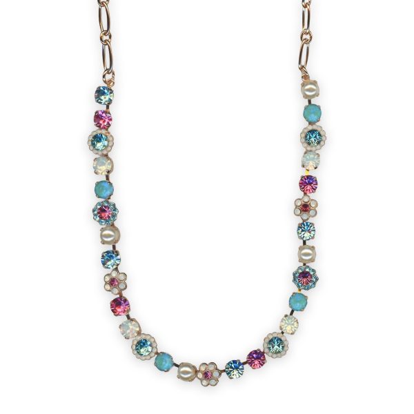 Necklace by Mariana Banana Split Coll. Fab Floral Aquamarine, Rose, White Opal, Sun Kissed Aqua, & Coated Pearl Austrian Crystals