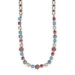 Necklace by Mariana Banana Split Coll. Dainty Floral Blue Opal, Rose, White Opal, & Aquamarine Austrian Crystals - Image 3