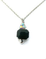 Necklace Pendant By Mariana Mystique Winter 2019 Coll. Elegant Jet Black & AB Austrian Crystals Eclipse