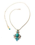 Necklace Pendant By Mariana Addicted to Love Coll. Turquoise, Aquamarine, & Blue Zircon Swarovski Crystals - Image 2