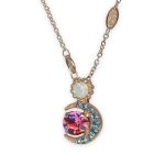 Necklace Pendant by Mariana Banana Split Coll. Crescent Shaped Aquamarine, Rose, & White Opal Austrian Crystals - Image 3