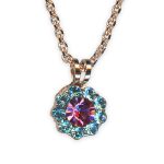 Necklace Pendant by Mariana Banana Split Coll. Floral Rose & Aquamarine Austrian Crystals - Image 3