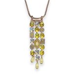 Necklace Pendant by Mariana Fields of Gold Coll. Chandelier Lt Yellow, Moonlight, Sunshine Delight, & Clear Austrian Crystals - Image 2