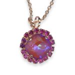 Necklace Pendant by Mariana Roxanne Coll. Shimmering Sun Kissed Blush & Fuchsia Austrian Crystals
