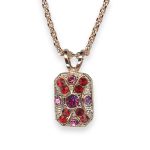 Necklace Pendant by Mariana Roxanne Coll. Charming Fuchsia, Siam, & Rose Austrian Crystals - Image 2