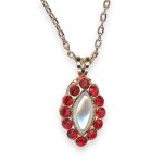 Necklace Pendant by Mariana Roxanne Coll. Lovely Pearl & Siam Austrian Crystals - Image 2