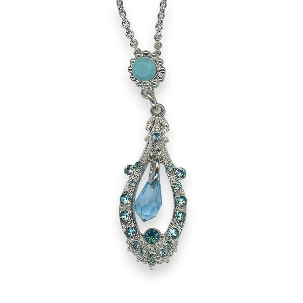 Necklace Pendant by Mariana Addicted to Love Coll. Gorgeous Turq, Aquamarine, & Blue Zircon Austrian Crystals
