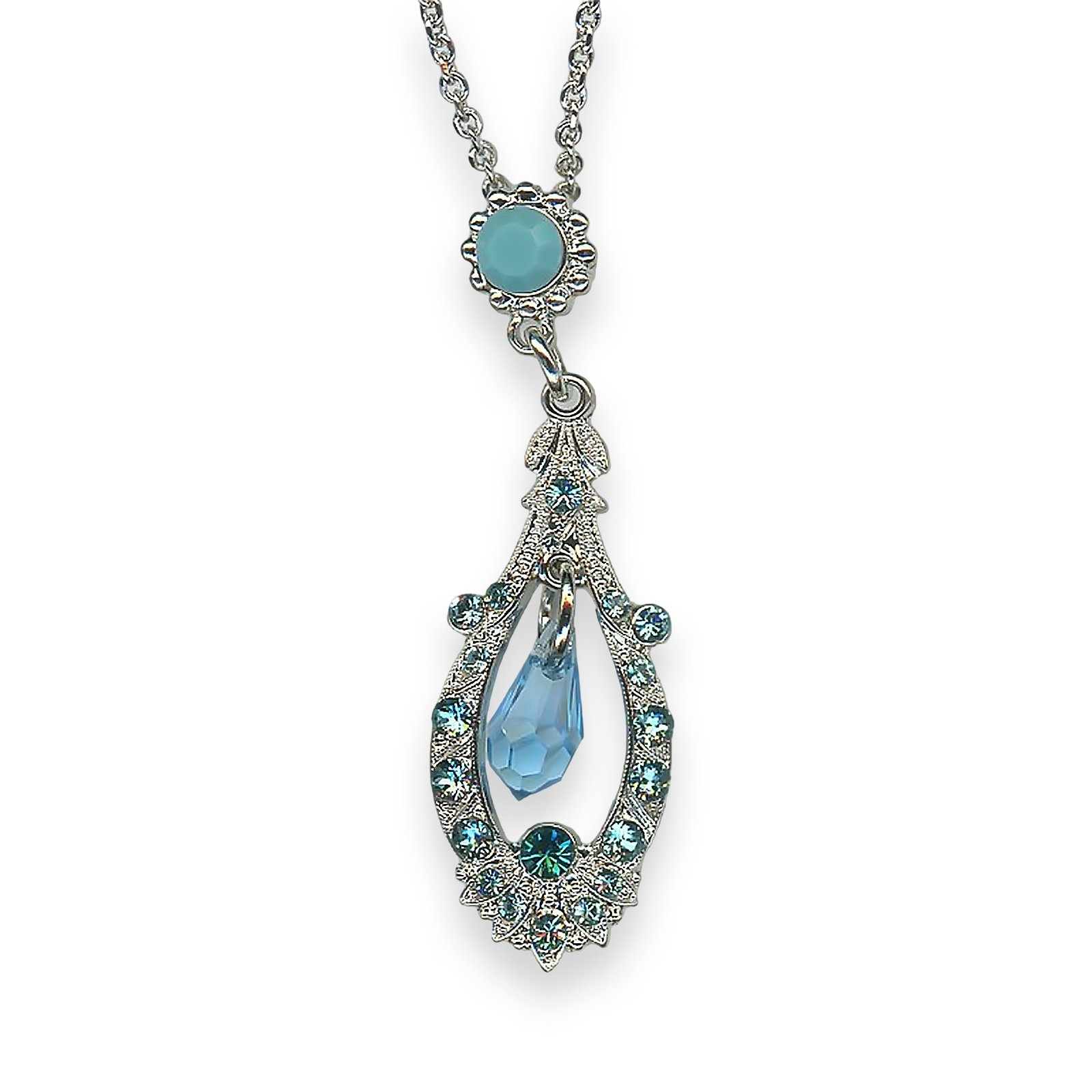 N-5120-1-1162-SP (1) Necklace Pendant by Mariana Addicted to Love Coll. Gorgeous Turq, Aquamarine, & Blue Zircon Austrian Crystals - Image 1