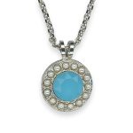 Necklace Pendant by Mariana Electric Blue Coll. Simply Elegant Lt Caribbean Blue & Pearl Austrian Crystals - Image 3
