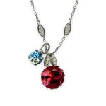 Necklace Pendant by Mariana Banana Split Coll. Stunning Duo Rose, Aquamarine, & White Opal Austrian Crystals