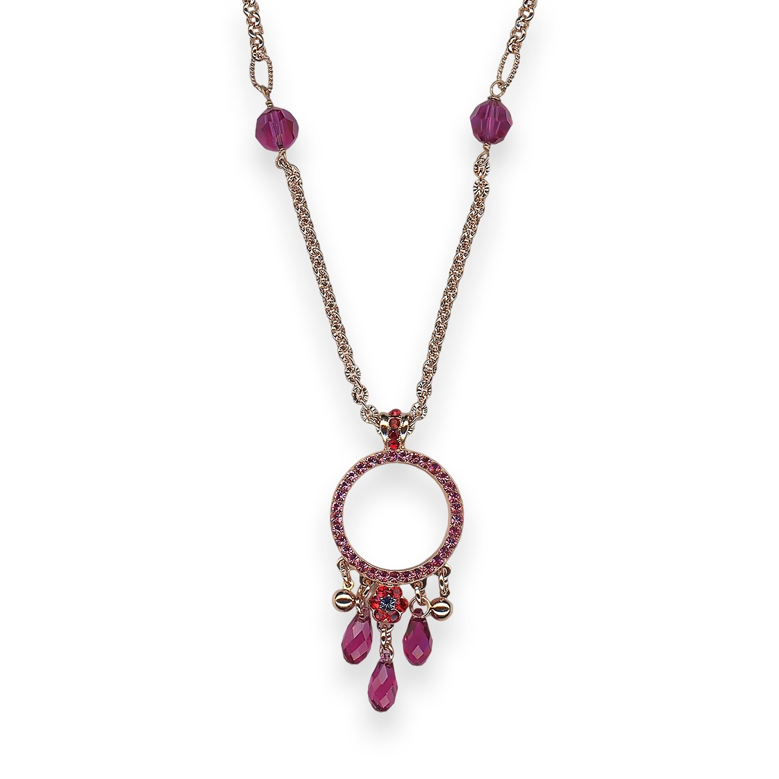 N-5166-1-1161-RG (1) Necklace Pendant by Mariana Pretty Woman Coll. Boho Chic Fuchsia, Siam, & Royal Blue Austrian Crystals - Image 1