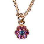 Necklace Pendant by Mariana Banana Split Coll. Dainty Floral Rose & Aquamarine Austrian Crystals - Image 3
