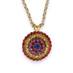 Necklace Pendant by Mariana Pretty Woman Coll. Gorgeous Siam, Yellow, Fuchsia, & Royal Blue Austrian Crystals - Image 2