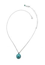 Necklace Pendant By Mariana Woman Beautiful Zircon and Turquoise Swarovski Crystals - Image 4