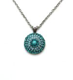 Necklace Pendant By Mariana Woman Beautiful Zircon and Turquoise Swarovski Crystals