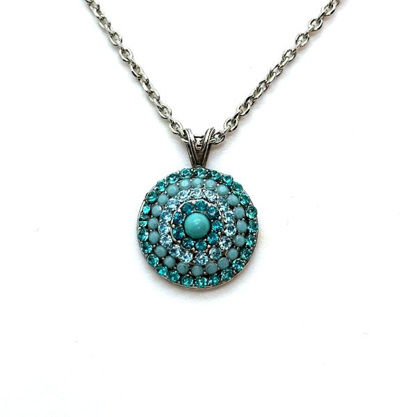 Necklace Pendant By Mariana Woman Beautiful Zircon and Turquoise Swarovski Crystals
