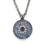 Necklace Pendant by Mariana Electric Blue Coll. Shimmering Royal Purple, Pearl, & Aquamarine Austrian Crystals - Image 2