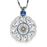 Necklace Pendant by Mariana Electric Blue Coll. Boho Chic Royal Purple & Royal Blue Austrian Crystals