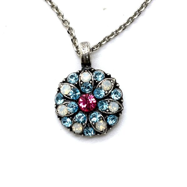 Necklace Pendant By Mariana Woman Guardian Angel Aquamarine Swarovski Crystals