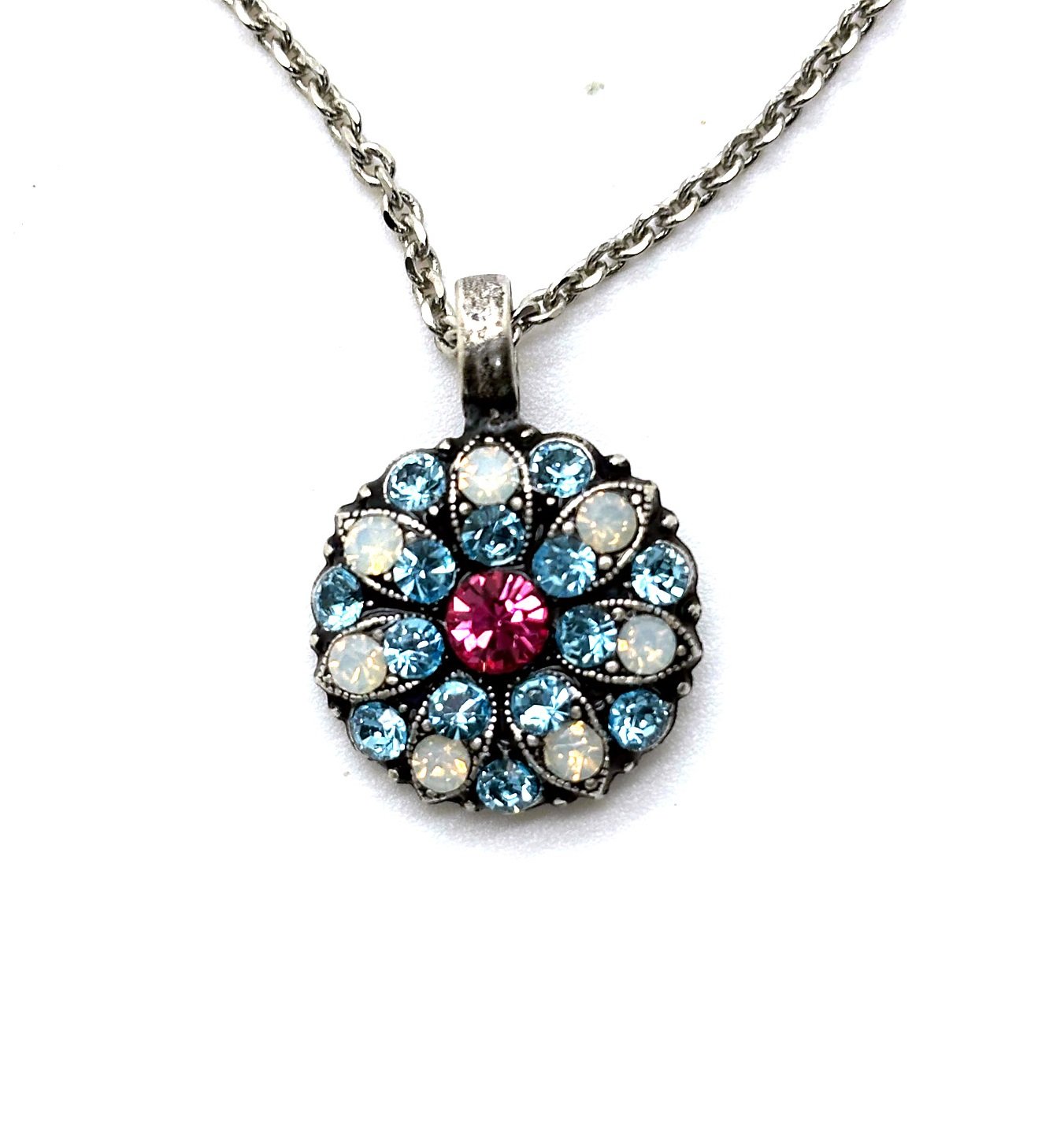 N-5212-1146-SP (1) Necklace Pendant By Mariana Woman Guardian Angel Aquamarine Swarovski Crystals - Image 1