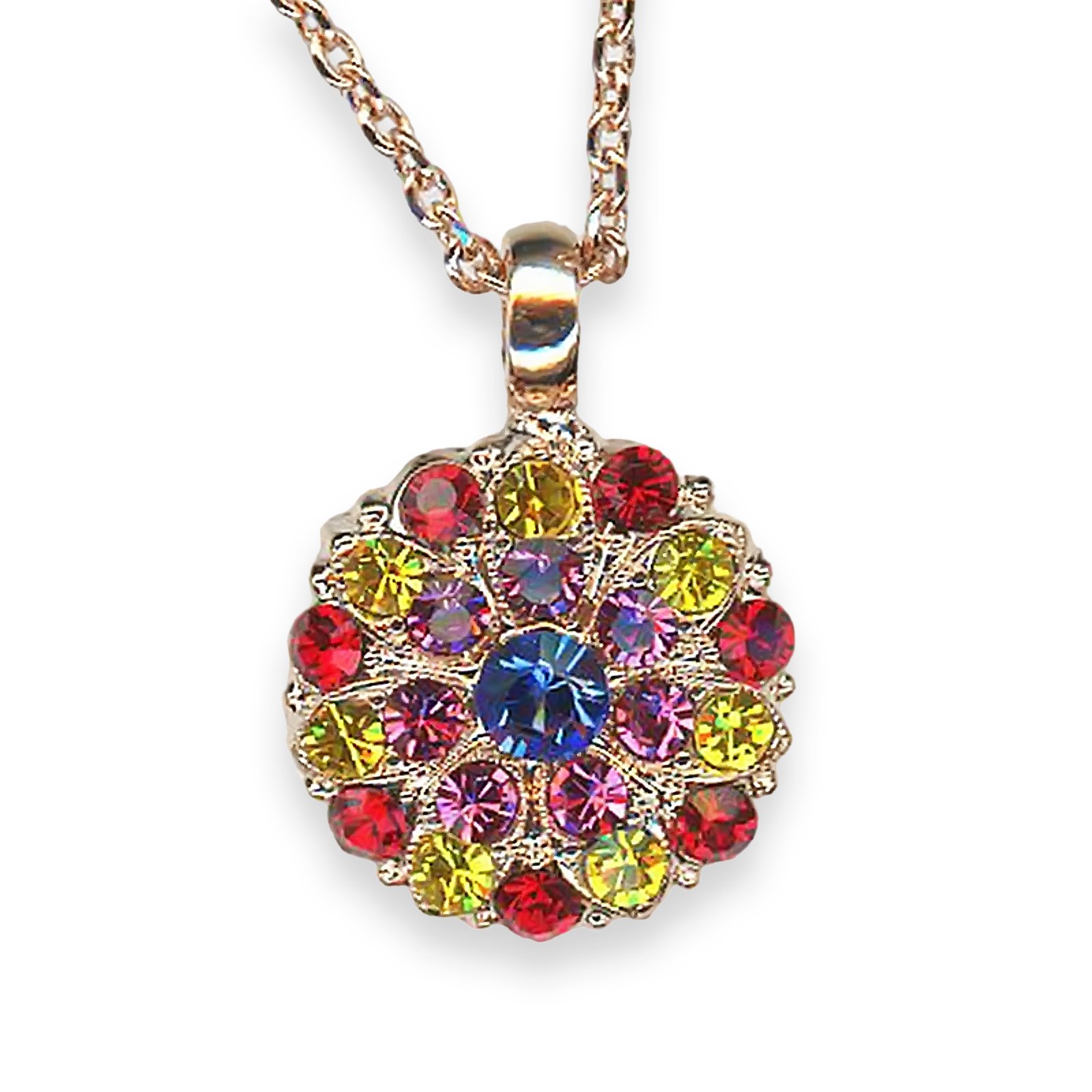 N-5212-1161-RG (1) Necklace Pendant by Mariana Pretty Woman Coll. Sassy Siam, Yellow, Fuchsia, & Royal Blue Austrian Crystals - Image 1