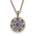 Necklace Pendant by Mariana Electric Blue Coll. Beautiful Royal Purple, Aquamarine, & Pearl Austrian Crystals - Image 3