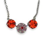 Necklace Pendant by Mariana Roxanne Coll. Elegant Siam, Rose, & Pearl Austrian Crystals