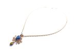 Necklace Pendant by Mariana Electric Blue Coll. Elegant Royal Blue, Royal Purple, Pearl, & Aquamarine Austrian Crystals - Image 2