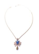 Necklace Pendant by Mariana Electric Blue Coll. Elegant Royal Blue, Royal Purple, Pearl, & Aquamarine Austrian Crystals - Image 3