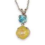 Necklace Pendant by Mariana Pretty Woman Coll. Shimmering Sunshine Delight & Aquamarine Austrian Crystals - Image 3