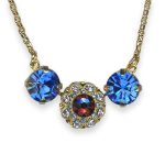 Necklace Pendant by Mariana Electric Blue Coll. Fab Floral Royal Purple, Burgundy, & Royal Blue Austrian Crystals