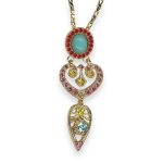 Necklace Pendant by Mariana Pretty Woman Coll. Alluring Turq, Siam, Yellow, Lt Rose, & Aquamarine Austrian Crystals