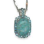 Necklace Pendant by Mariana Addicted to Love Coll. Simply Elegant Turq & Aquamarine Austrian Crystals - Image 3