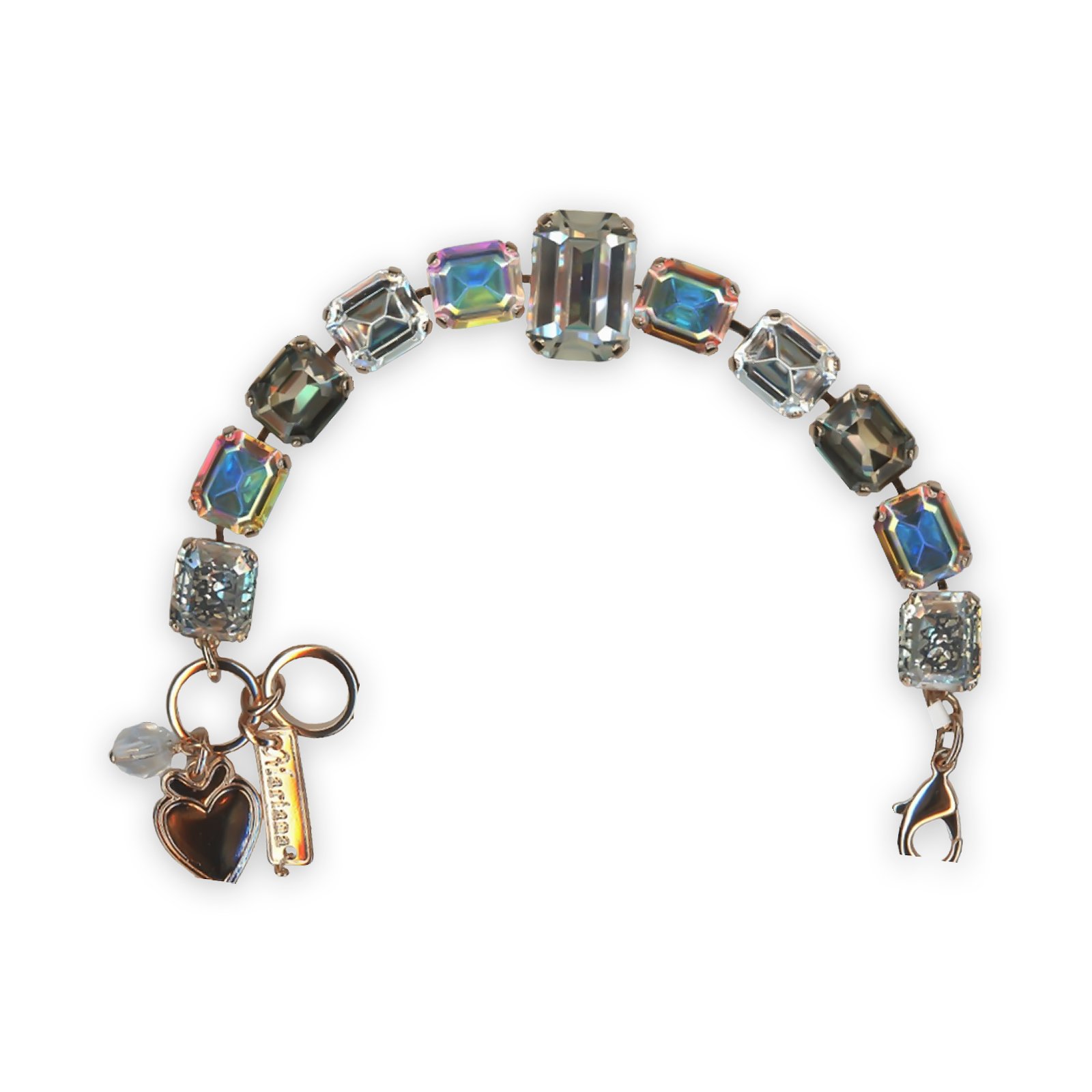 B-4014-8-1165-RG (1) Bracelet by Mariana Winds Of Change Coll. Elegant Clear, AB, Black Patina, & Black Diamond Austrian Crystals - Image 1