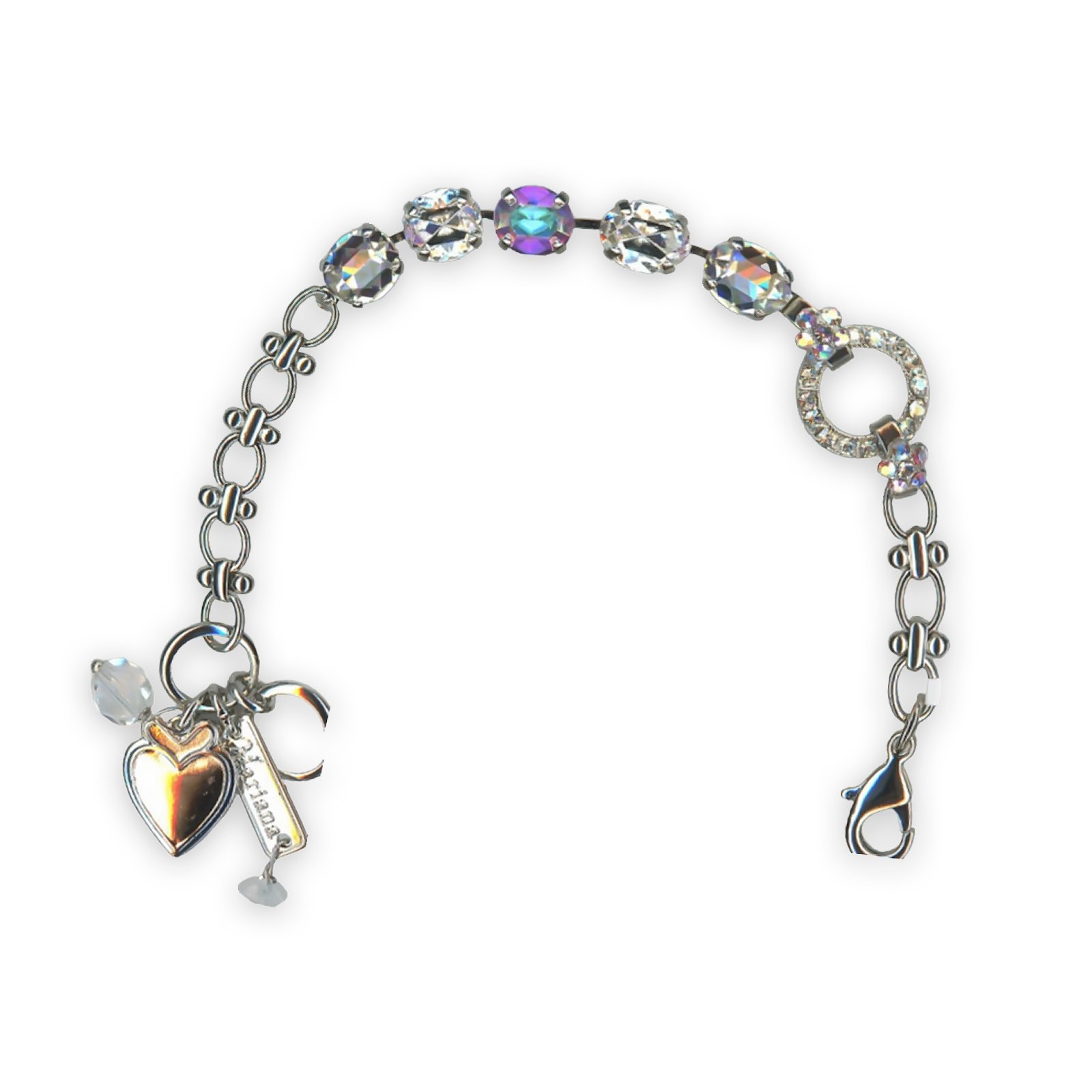 B-4019-30-1165-SP (1) Bracelet by Mariana Winds Of Change Coll. Fab White Patina, AB, Clear, & Moonlight Austrian Crystals - Image 1