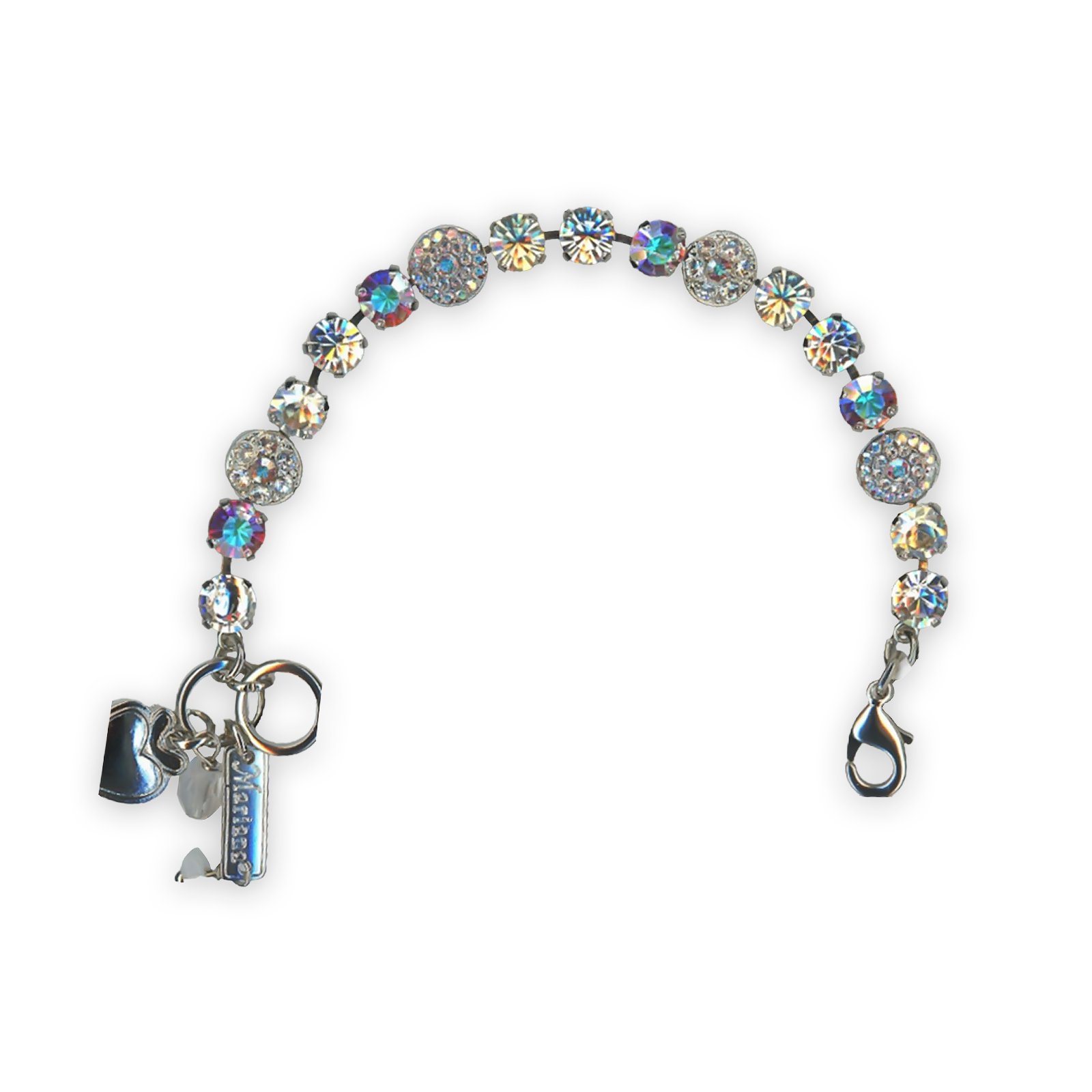 B-4044-1165-SP (1) Bracelet by Mariana Winds Of Change Coll. Glitzy AB, White Patina, Clear, & Moonlight Austrian Crystals - Image 1