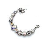 Bracelet By Mariana Alluring White Patina and Moonlight Swarovski Crystals - Image 3