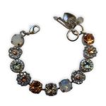Bracelet by Mariana Dancing in the Moonlight Coll. Floral Moonlight, Champagne, Smoked Topaz, & White Opal Austrian Crystals - Image 2