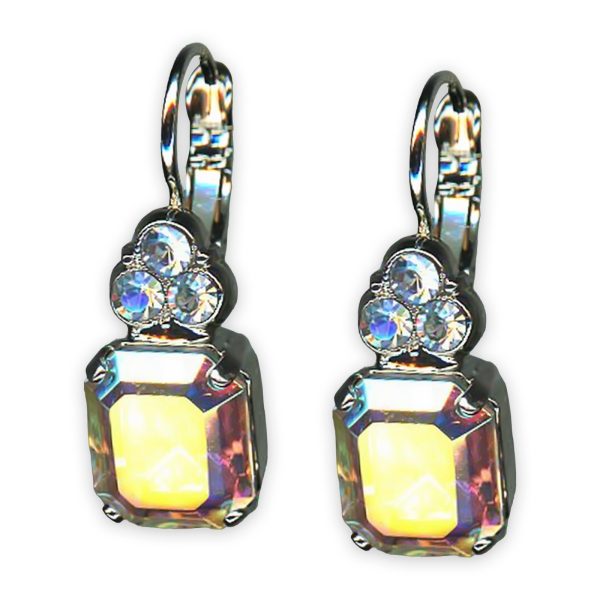 Earrings by Mariana Winds Of Change Coll. Shimmering Clear Patina & Moonlight Austrian Crystals