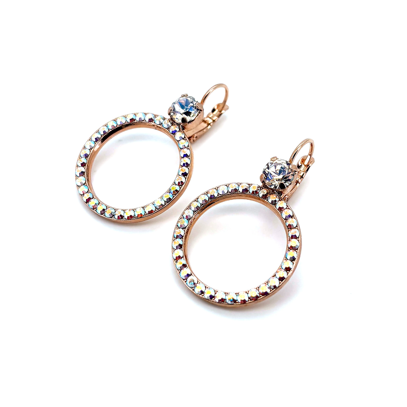 E-10831-1165-RG6 (2) Earrings By Mariana Woman Fashionable Clear and Clear Patina Swarovski Crystals - Image 1