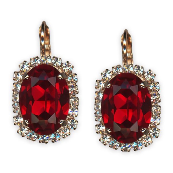 Earrings by Mariana My Treasures Coll. Stunning Siam & Clear Austrian Crystals